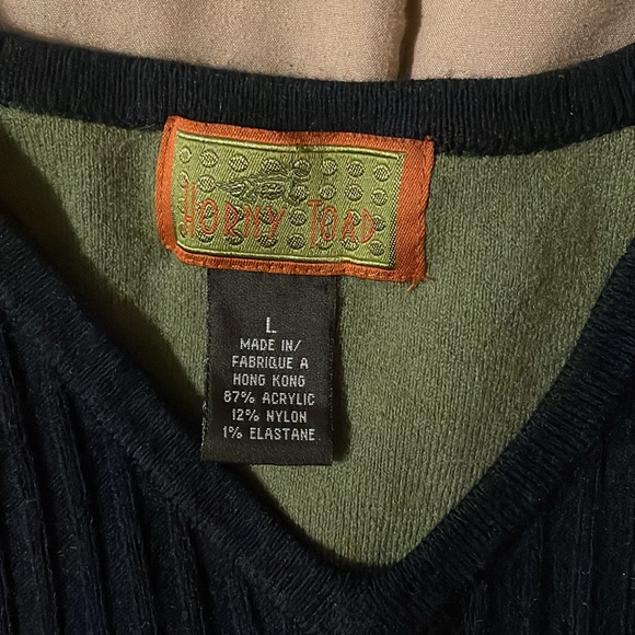Horny Toad Navy Blue V Neck Sweater Size large - Picture 2 of 6